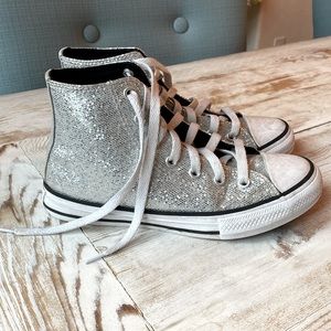 Girls Silver Chuck Taylor All Star